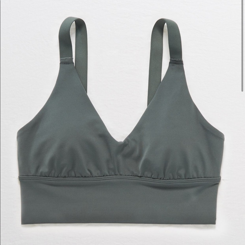 Aerie Real Me Twist Back Sports Bra - Dusty Sage